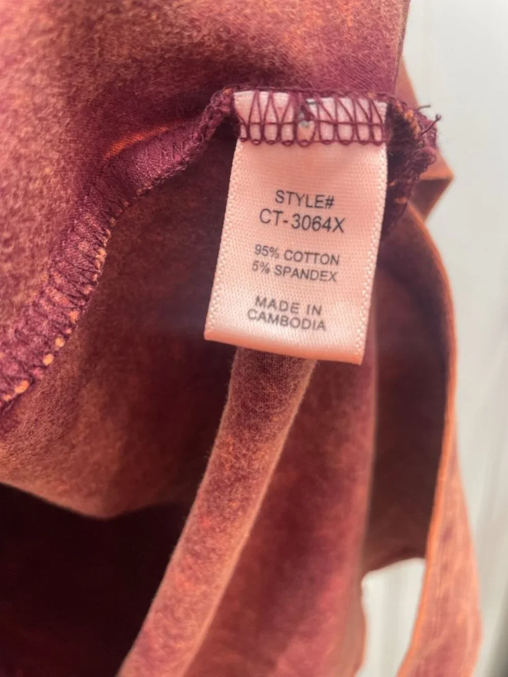 NEW ZENANA Acid Washed Women's Sleeveless V-Neck Tank Top - Rust - Plus Size 1X - Picture 3 of 5